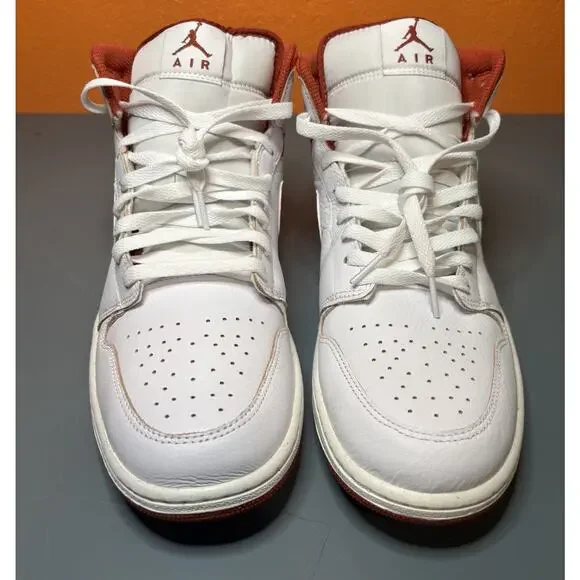 Air Jordan 1 Mid SE White/Lobster Dune Red Sail FJ3458-160 Mens Size 11 - Picture 3 of 5